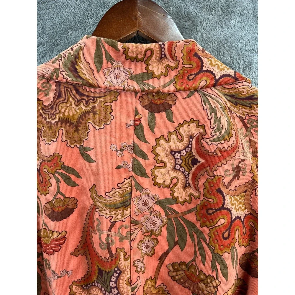 Just In Time USA Corduroy Jacket Womens Large Pink Floral Y2K Vintage - Picture 6 of 11